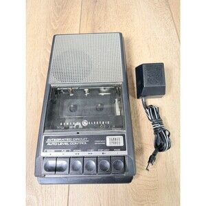 Vintage GE Cassette Tape Recorder M# 3-5015C W/AC Adapter Tested And Working